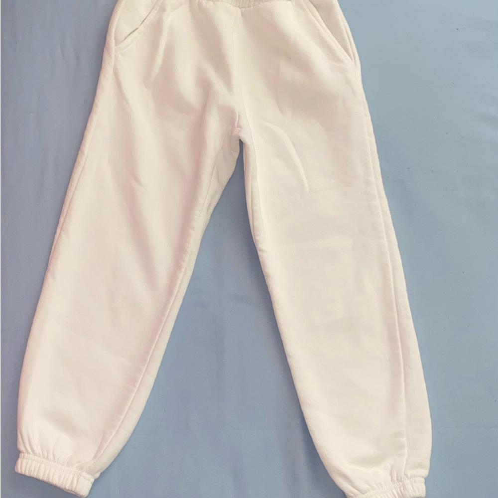 Kids White Jogger Pants Unisex
